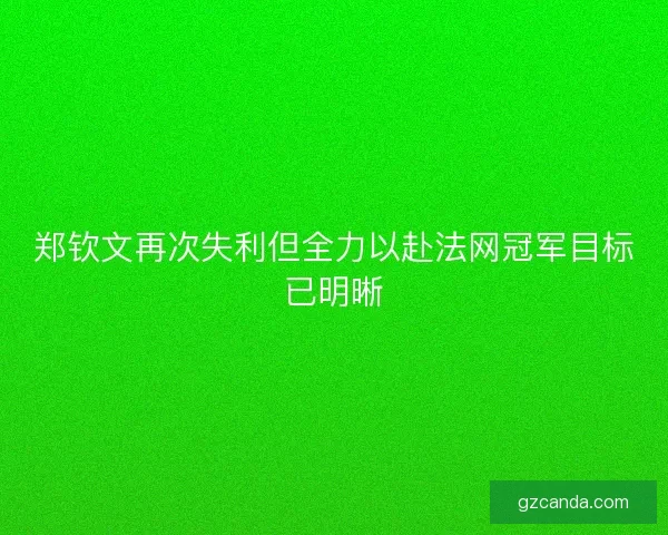 郑钦文再次失利但全力以赴法网冠军目标已明晰