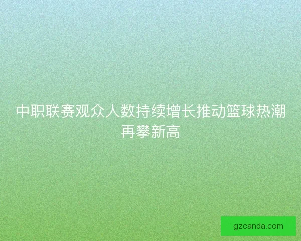 中职联赛观众人数持续增长推动篮球热潮再攀新高 中职联赛观众人数持续增长推动篮球热潮再攀新高