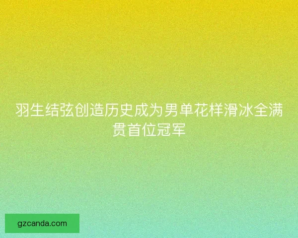羽生结弦创造历史成为男单花样滑冰全满贯首位冠军